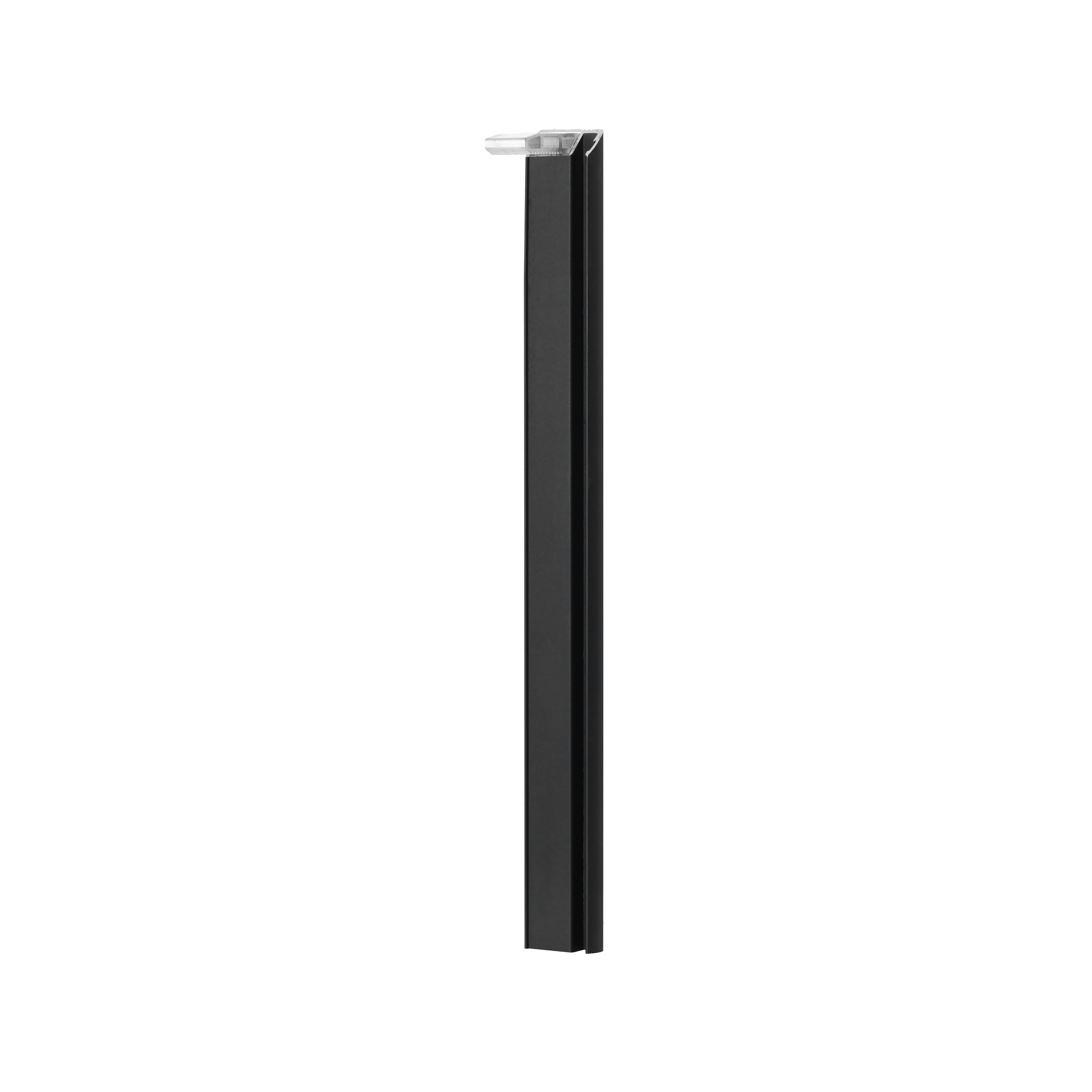 Black anodized aluminum frame profile detail