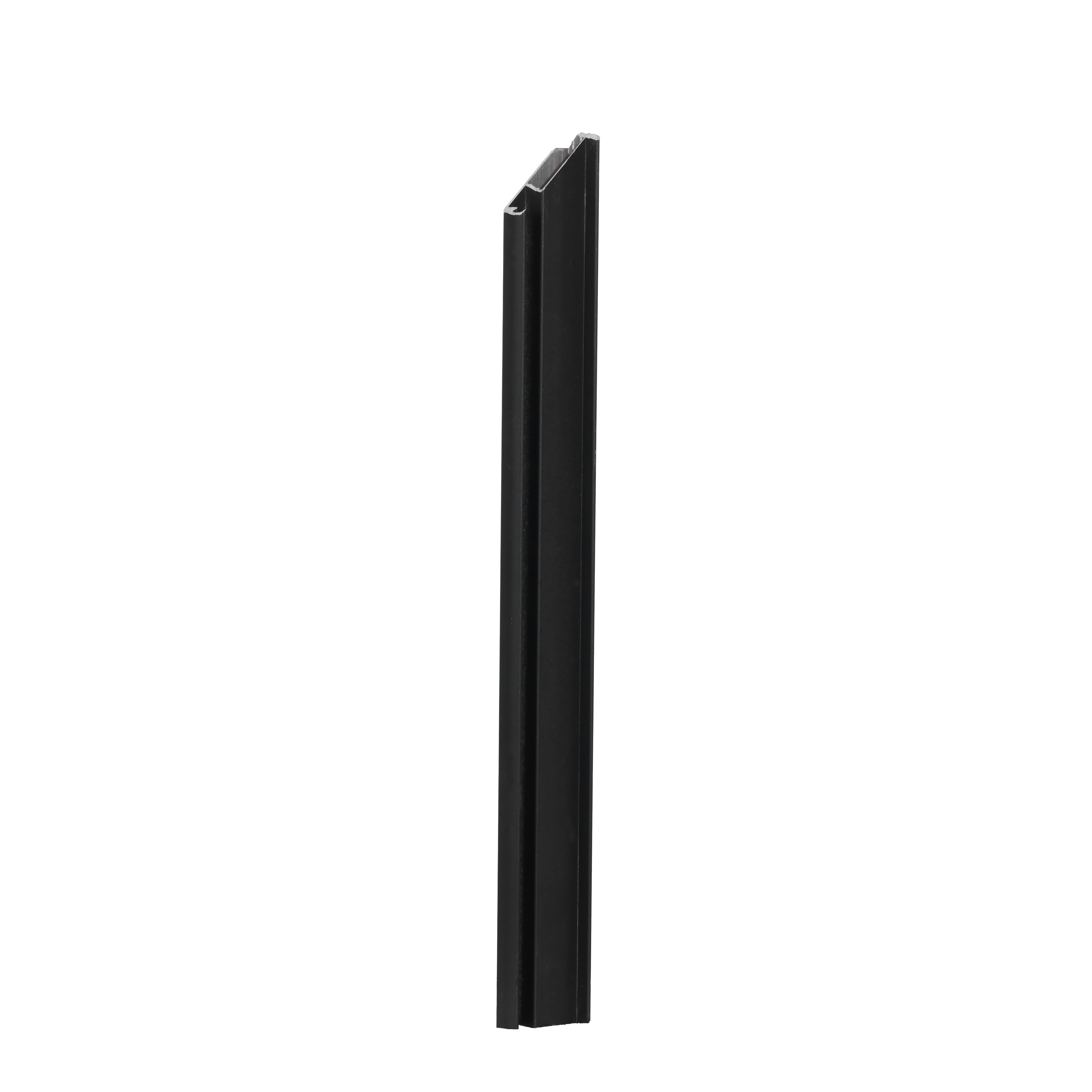 Black linear aluminum frame profile detail