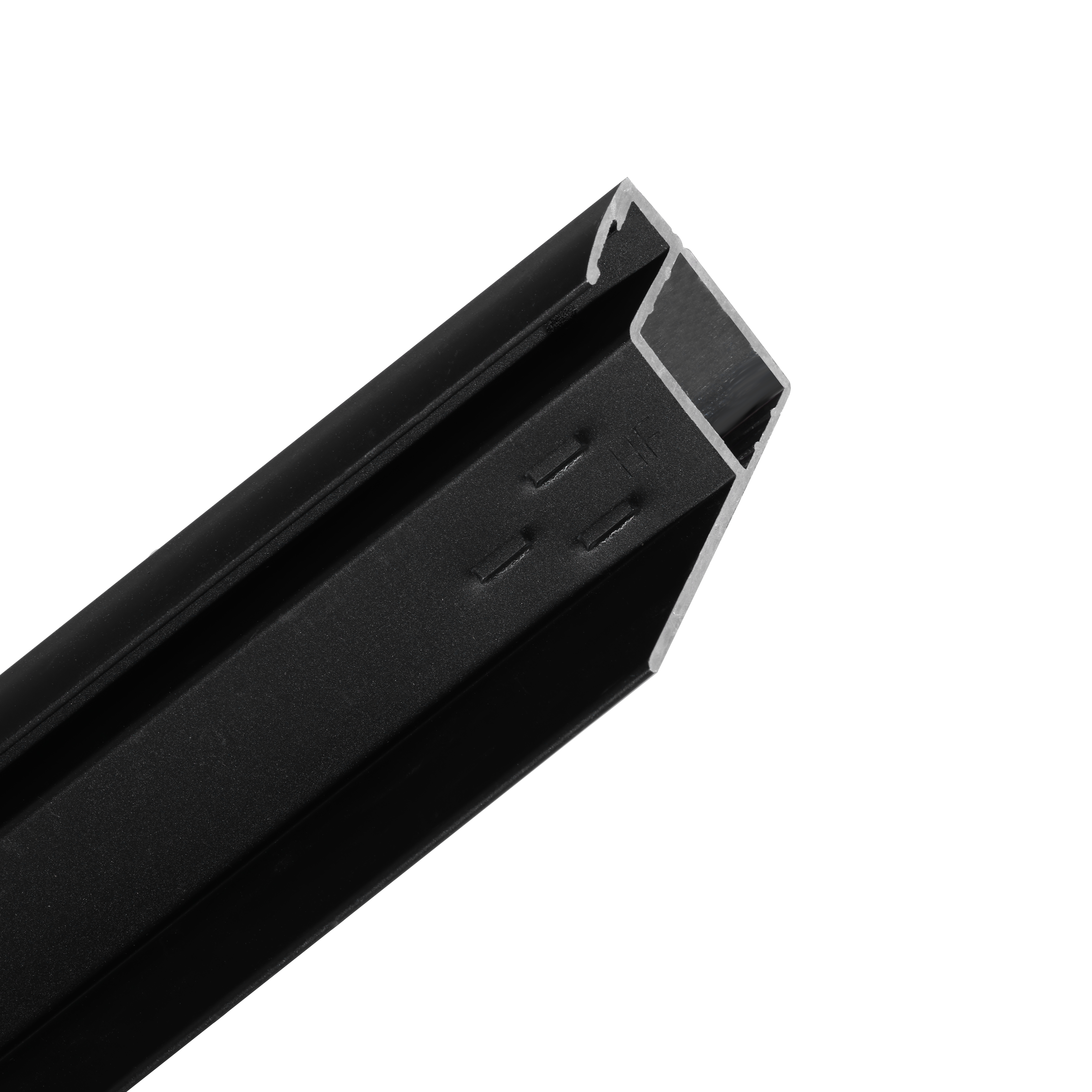 Black anodized slide-view aluminum profile